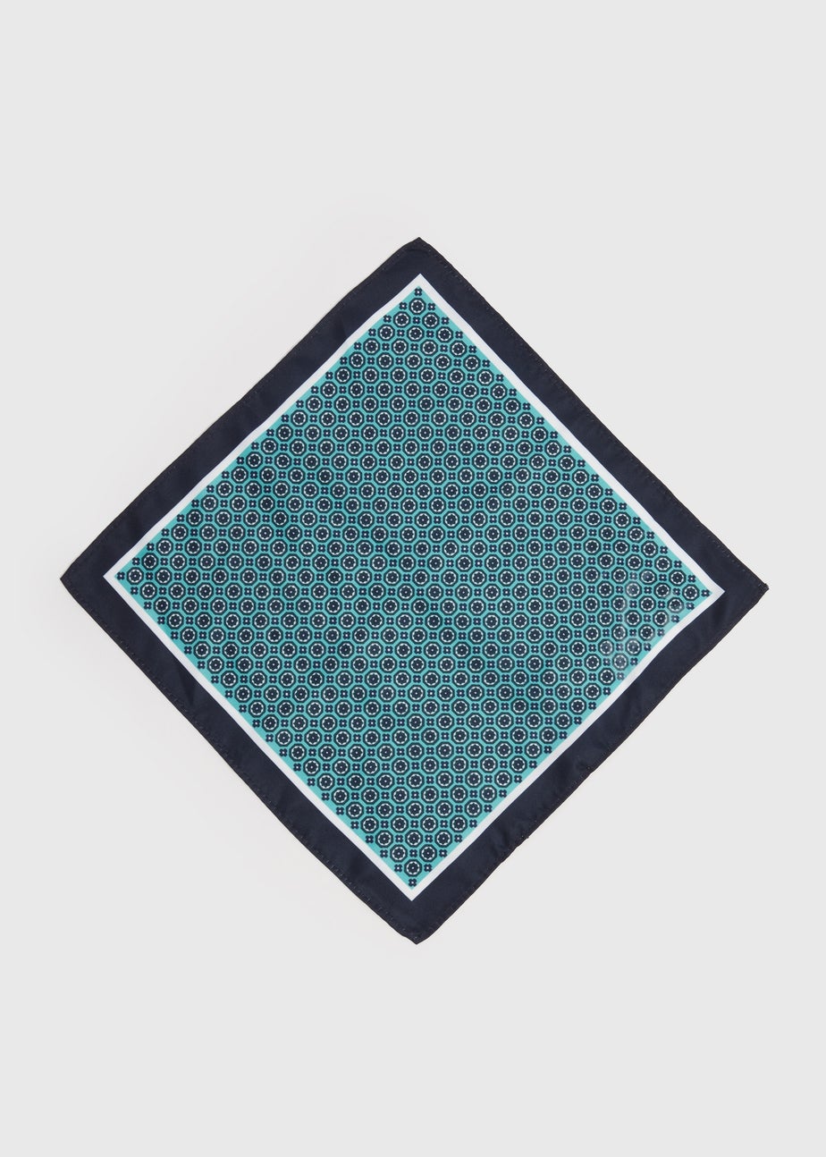 Mint Geo Circle Print Pocket Square