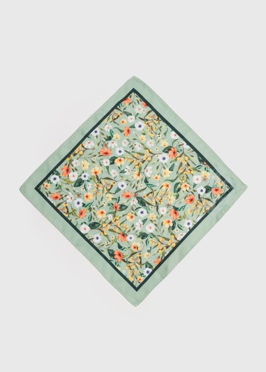 Green Floral Pocket Square