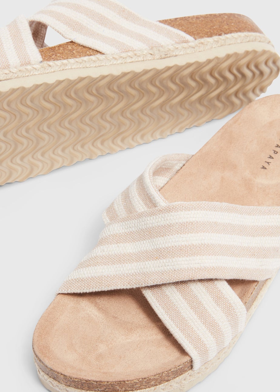 Beige Footbed Sandals