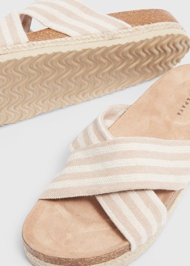 Beige Footbed Sandals