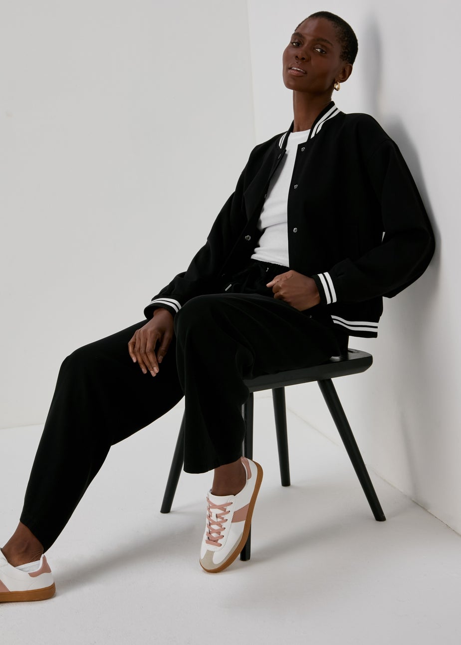 Black Varsity Bomber Jacket