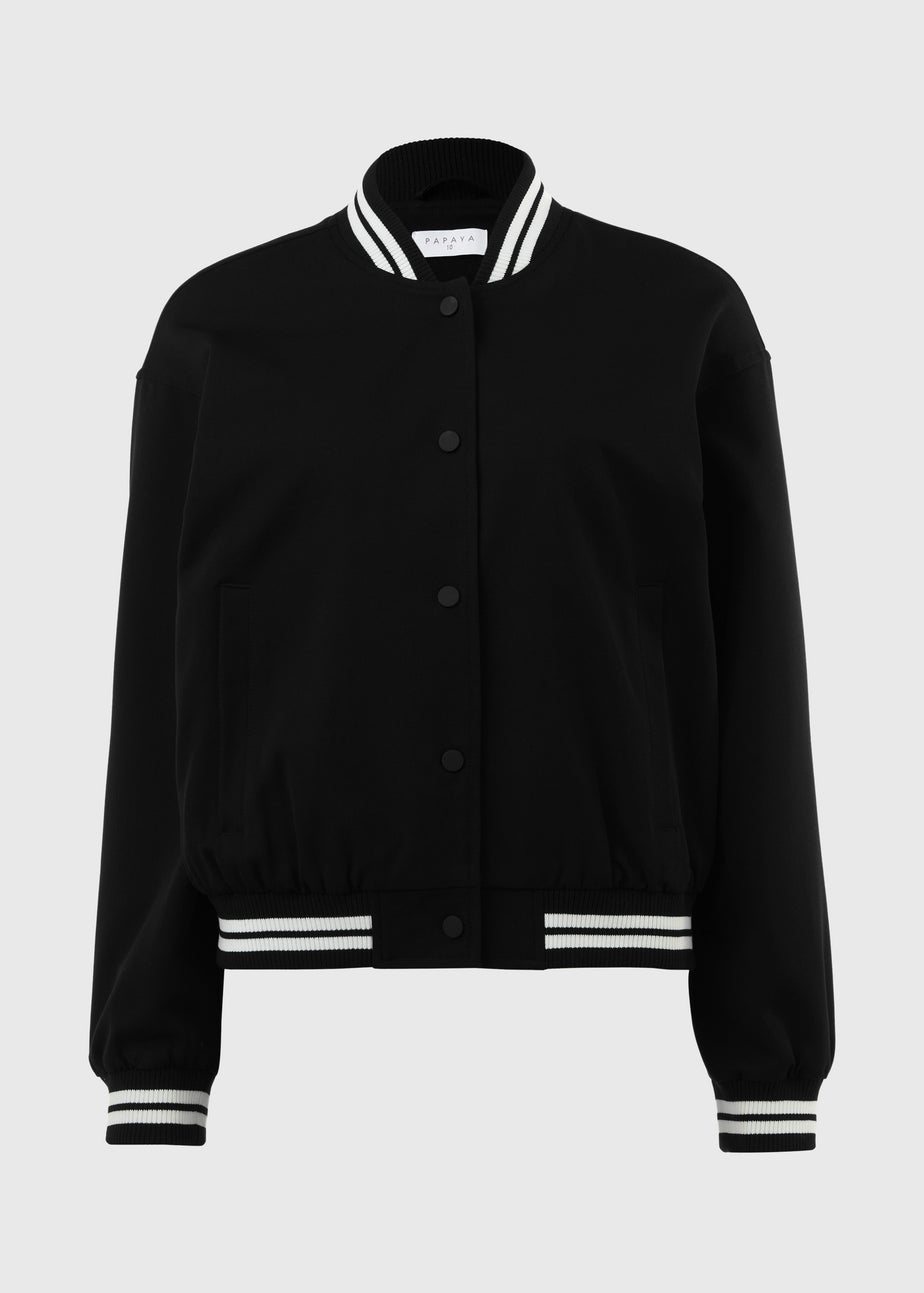 Black Varsity Bomber Jacket