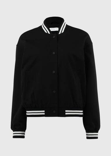Black Varsity Bomber Jacket