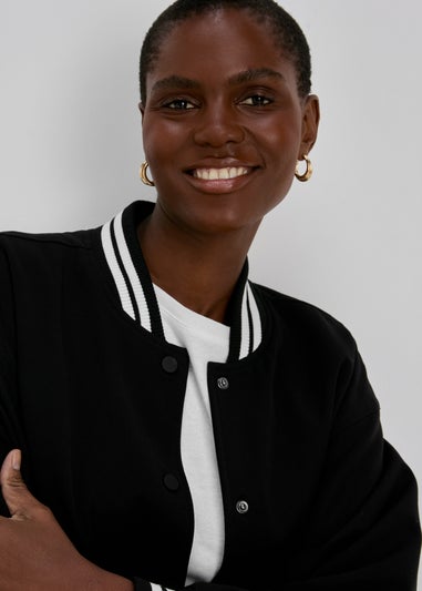 Black Varsity Bomber Jacket