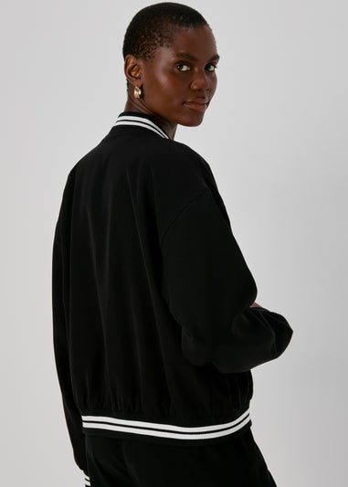 Black Varsity Bomber Jacket