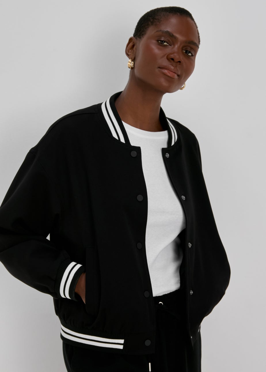 Black Varsity Bomber Jacket