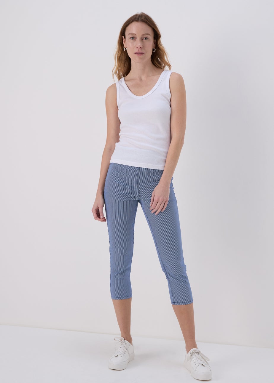 Blue Rosie Stripe Crop Jeggings