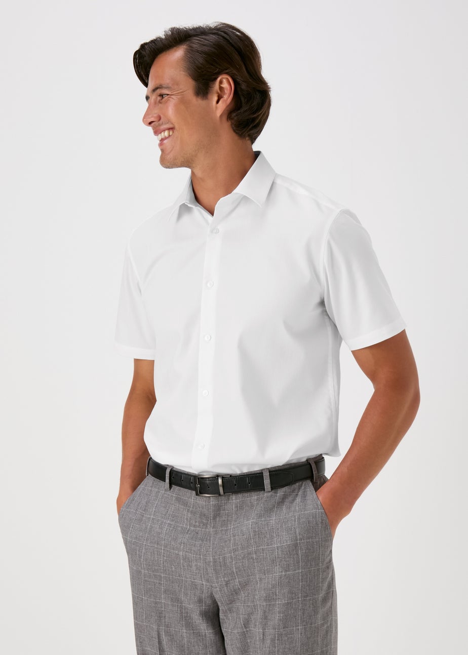 Taylor & Wright White Textured Short Sleeve Shirt