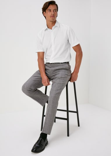 Taylor & Wright White Textured Short Sleeve Shirt