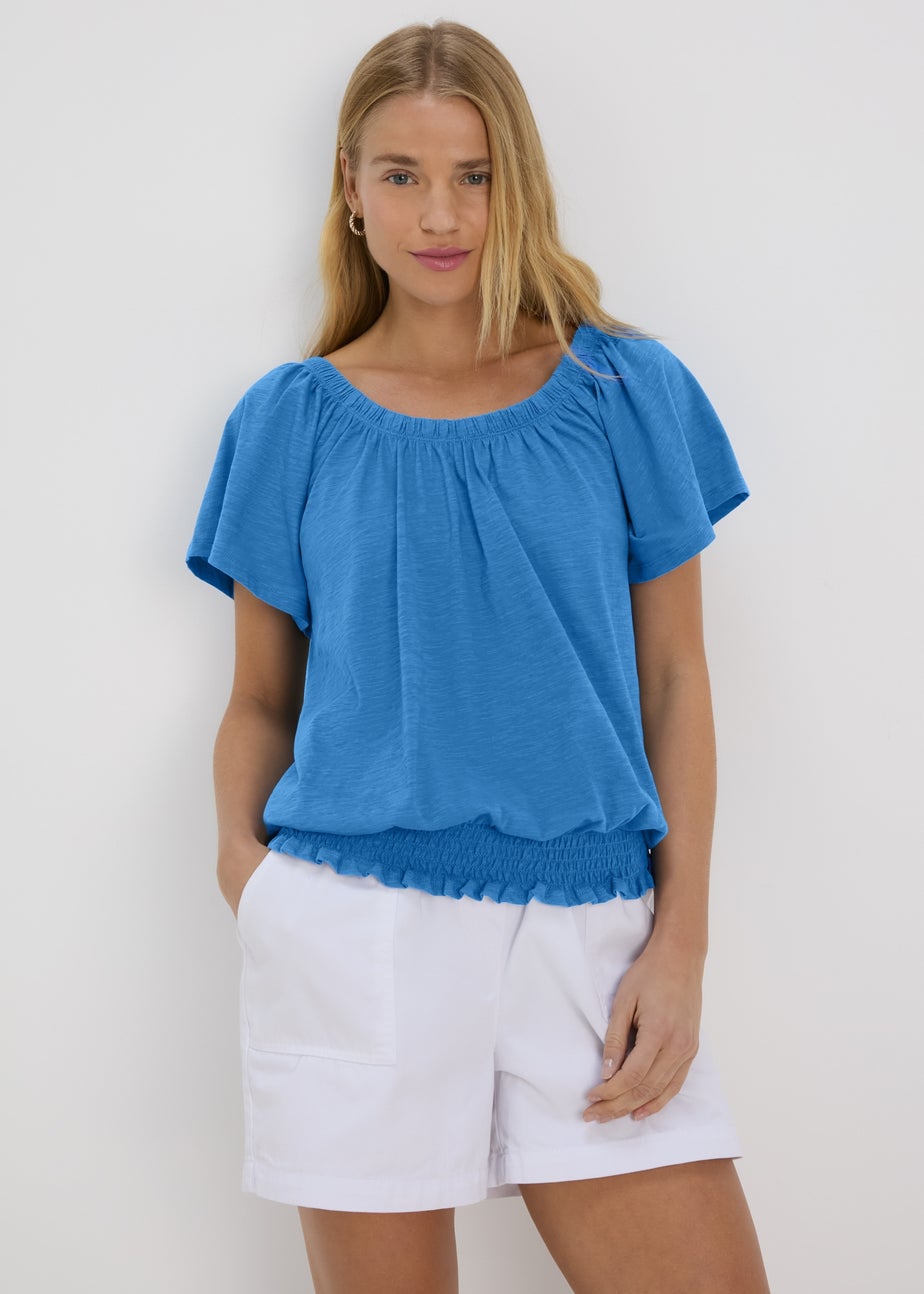 Blue Plain Gypsy Top