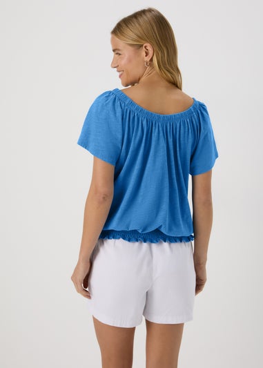 Blue Plain Gypsy Top