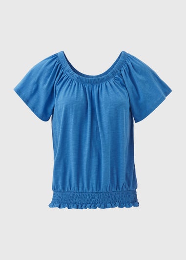 Blue Plain Gypsy Top