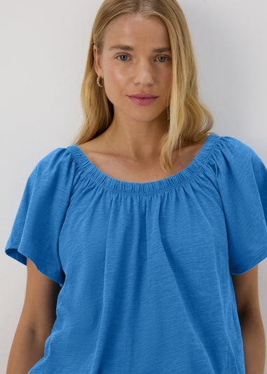 Blue Plain Gypsy Top
