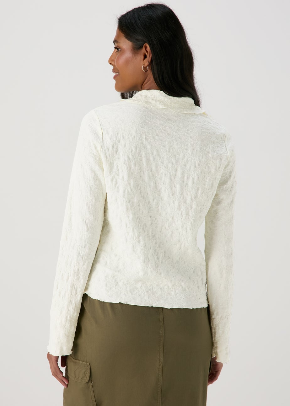 Ivory Plain Textured Shirt