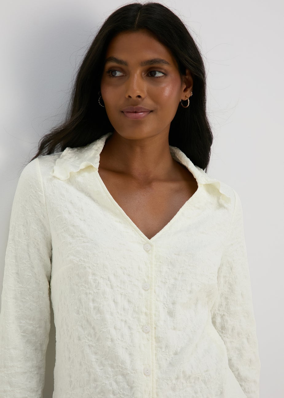 Ivory Plain Textured Shirt