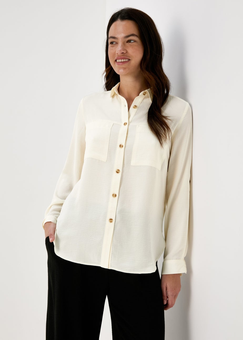 Cream Utility Airflow Long Sleeve Shirt