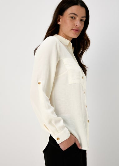 Cream Utility Airflow Long Sleeve Shirt
