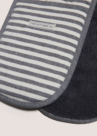 Grey Kitchen Co Stripy Oven Gloves