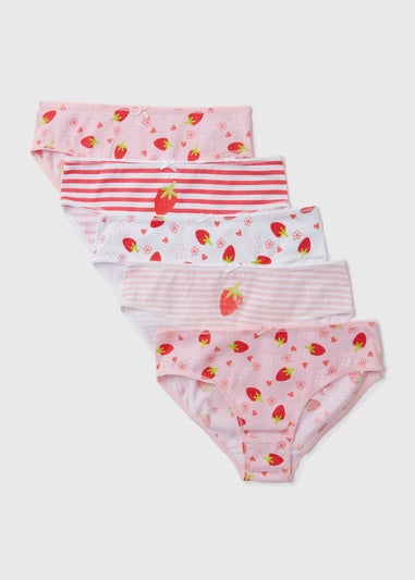 Girls 5 Pack Multicolour Fruit Print Briefs (2-13yrs)