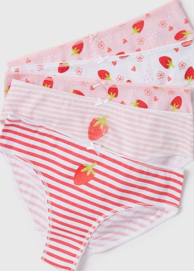 Girls 5 Pack Multicolour Fruit Print Briefs (2-13yrs)