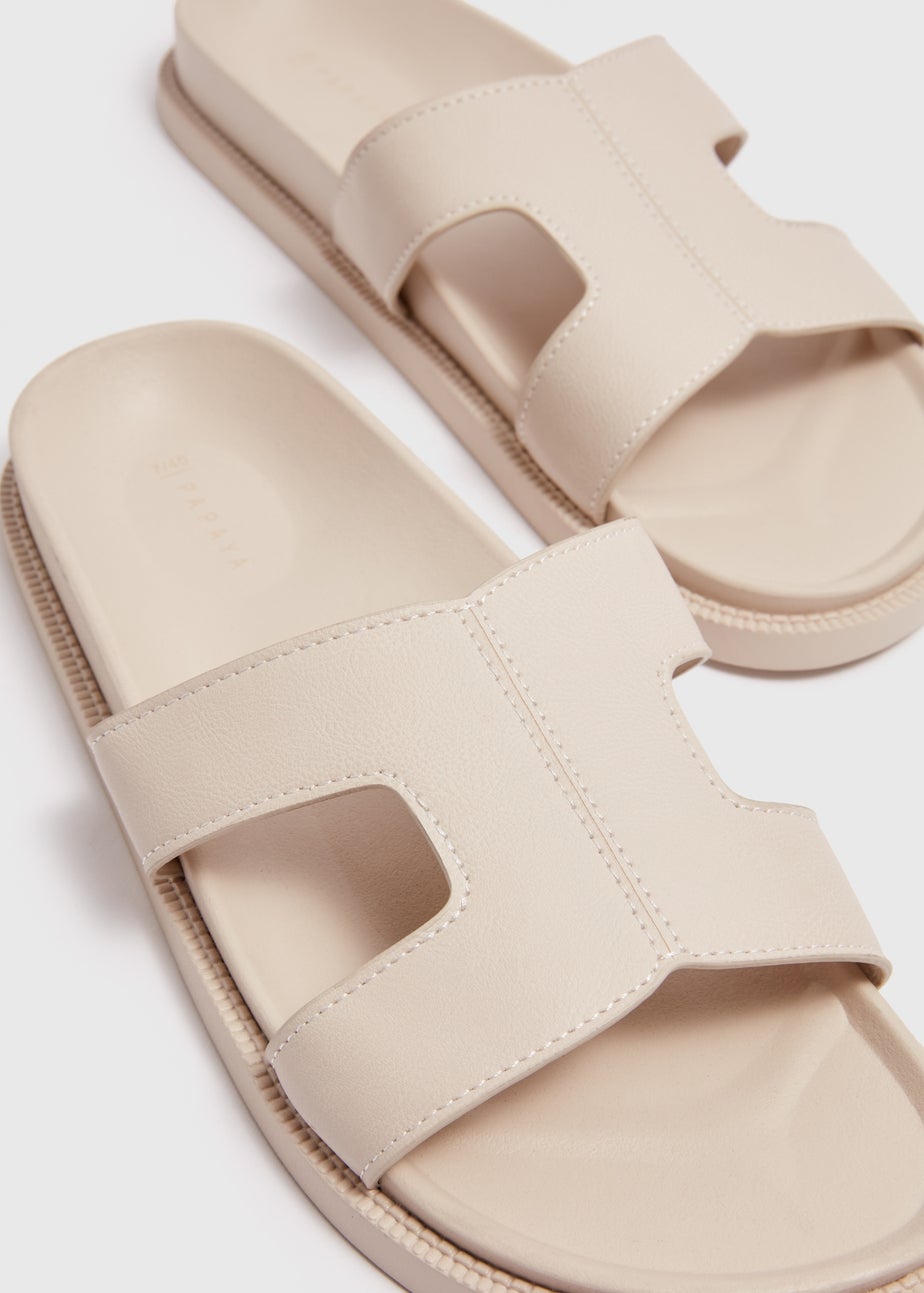 Stone Stitch Detail Mule Sandals