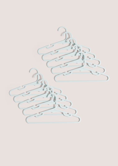 Kids 10 Pack Blue Plastic Hangers 
(37cm x 21cm)
