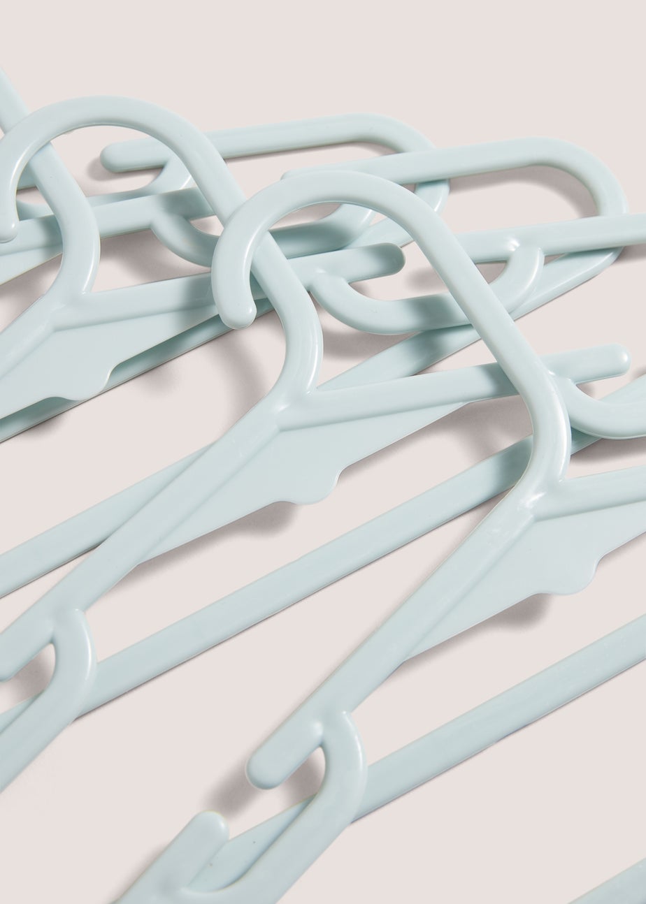 Kids 10 Pack Blue Plastic Hangers 
(37cm x 21cm)