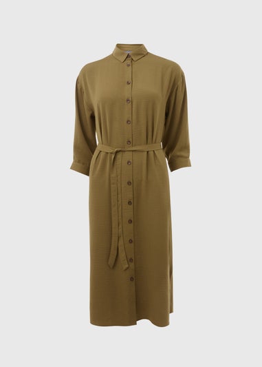 Khaki 3/4 Midi Dress