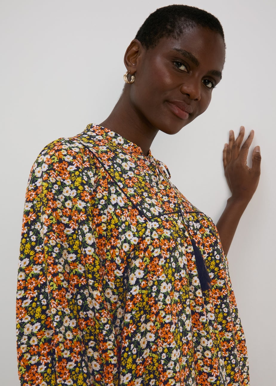 Multicolour Ditsy Airflow Midi Dress