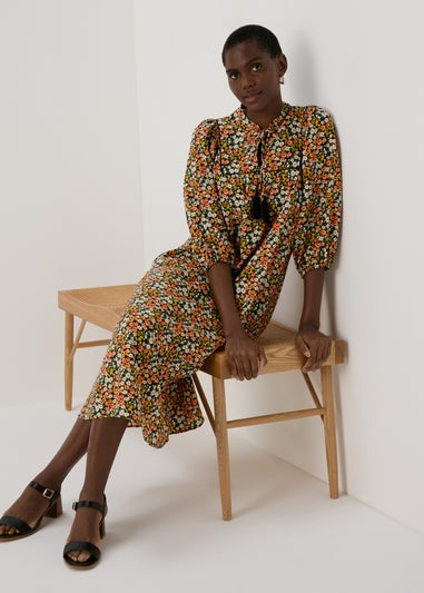 Multicolour Ditsy Airflow Midi Dress