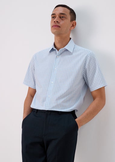 Taylor & Wright White Blue Check Shirt