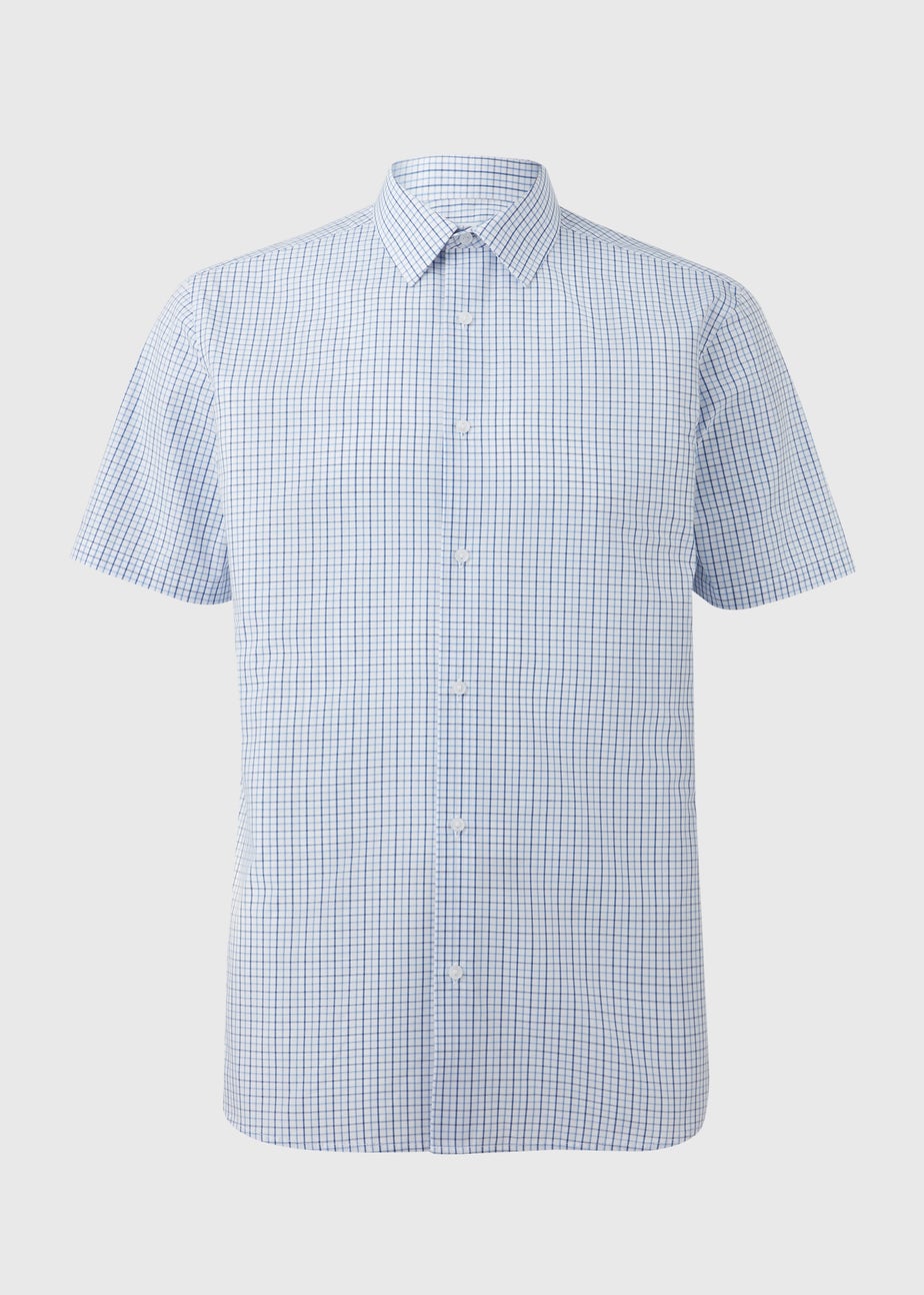 Taylor & Wright White Blue Check Shirt