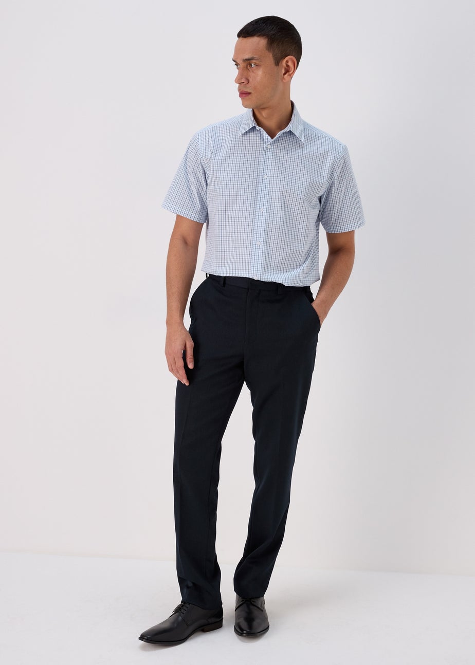 Taylor & Wright White Blue Check Shirt