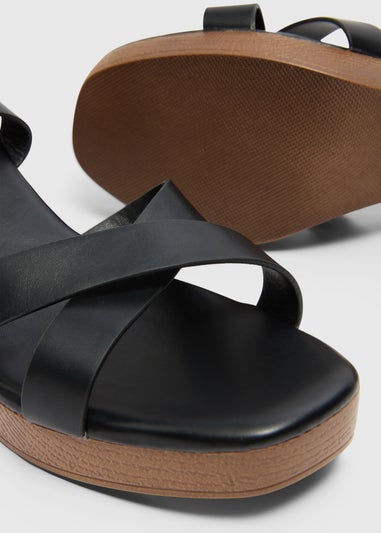 Black Strappy Platform Heels