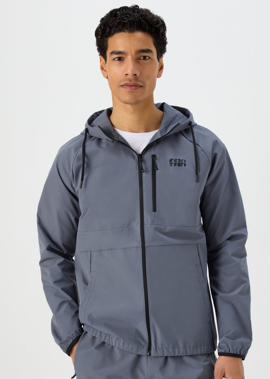 US Athletic Blue Zip Up Technical Hoodie