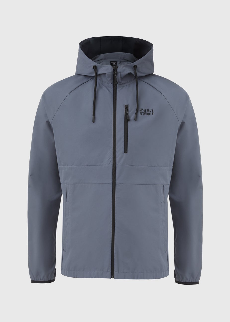 US Athletic Blue Zip Up Technical Hoodie