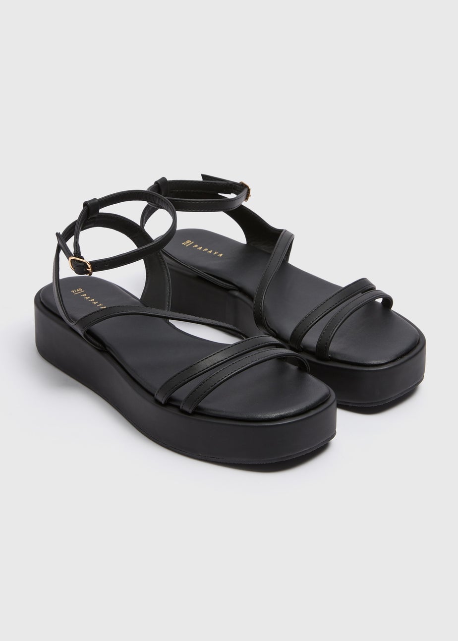Black Strappy Platform Sandals