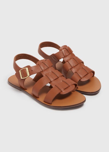 Tan Gladiator Leather Sandals