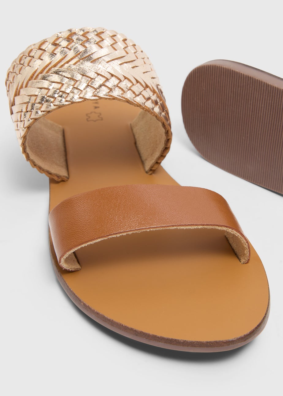 Gold Plaited Sandals
