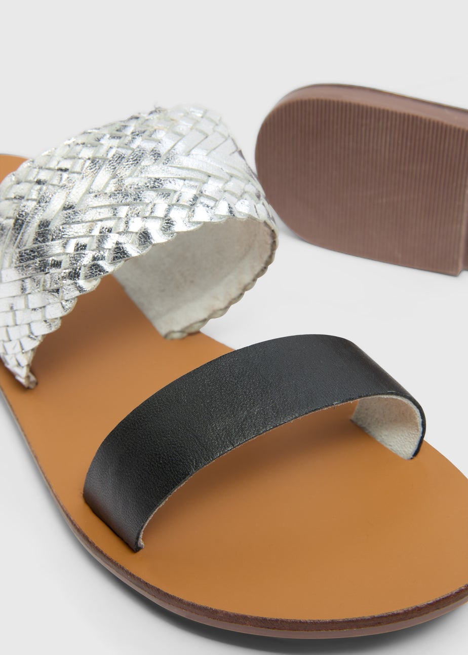 Silver Plaited Sandals