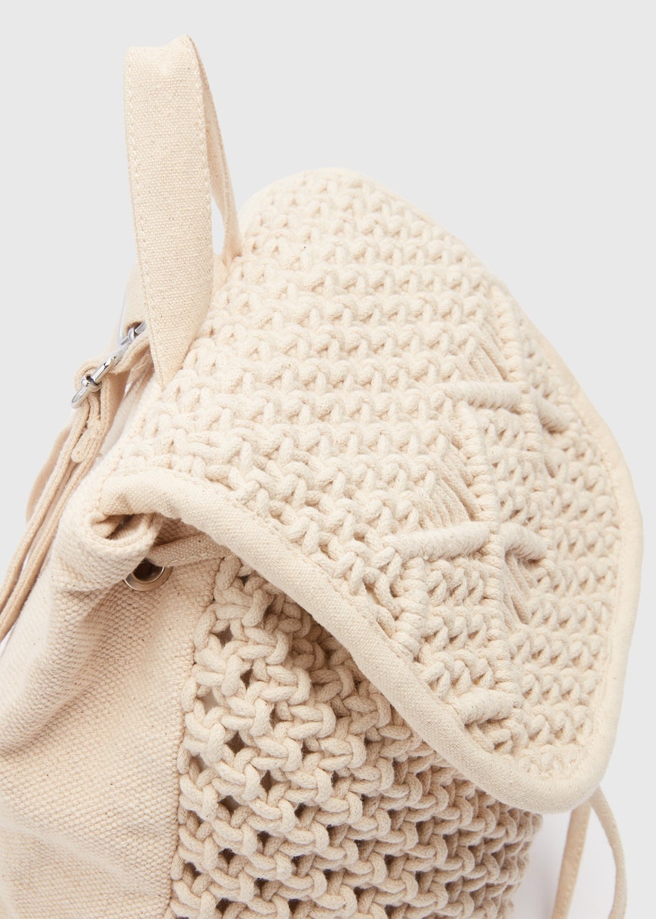 Natural Macramé  Backpack