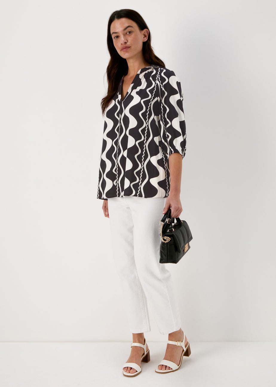Black Swirl Viscose Popover