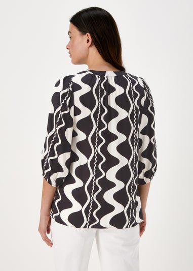 Black Swirl Viscose Popover