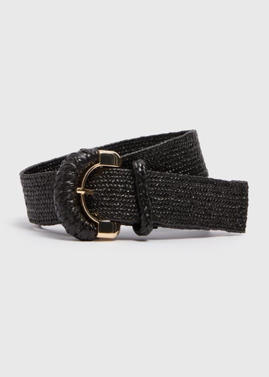 Black Straw Detail Belt