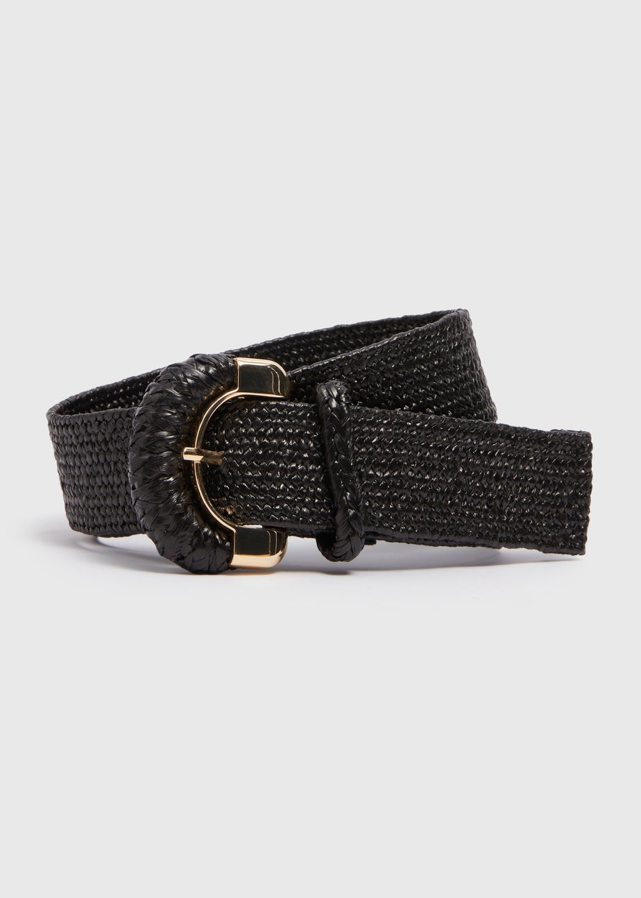 Black Straw Detail Belt