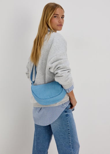 Denim Nylon Moon Bag
