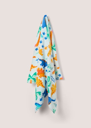 Multicoloured Dinosaur Print Beach Towel (140cm x 70cm)