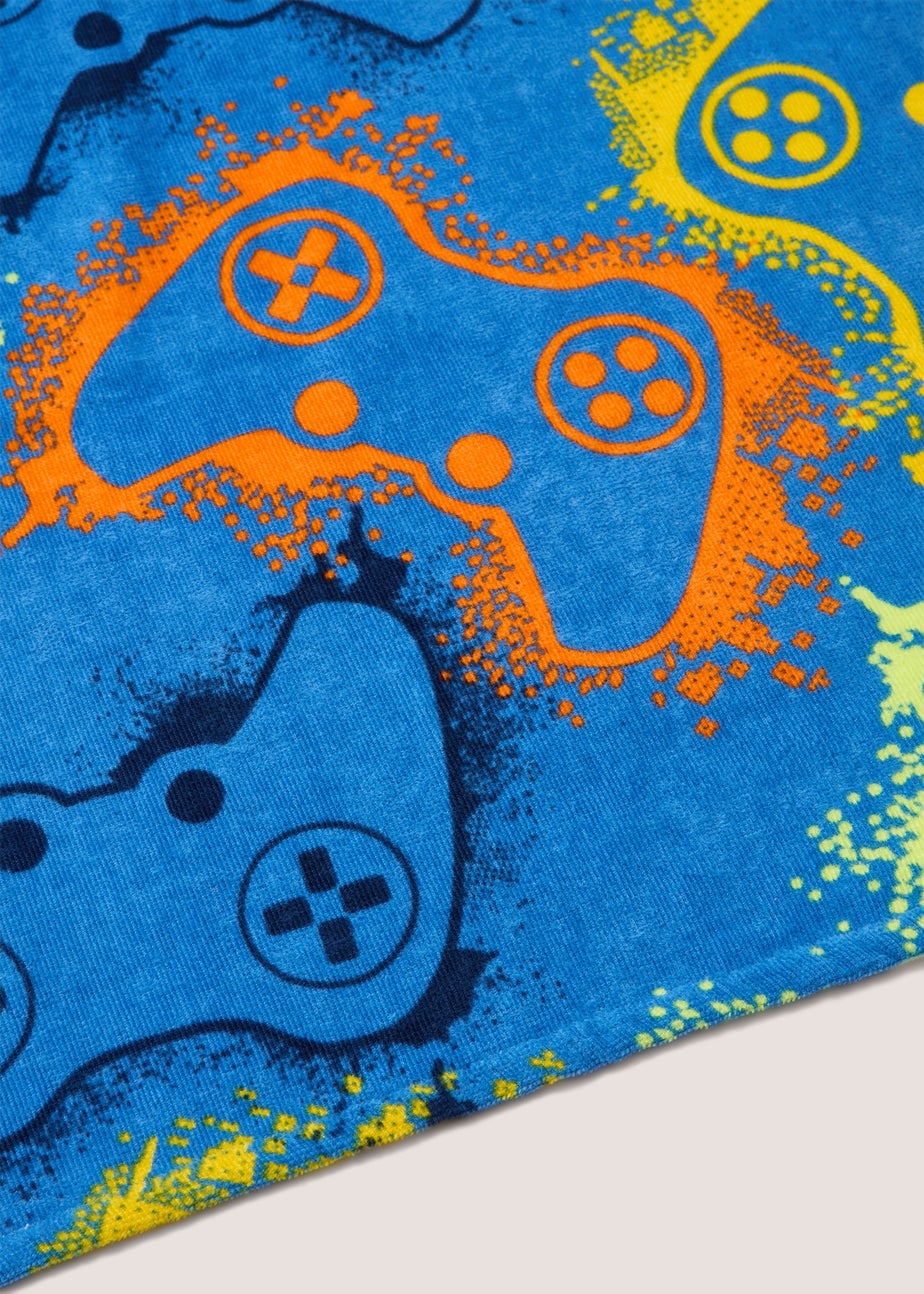 Blue Gaming Print Beach Towel (140cm x 70cm)