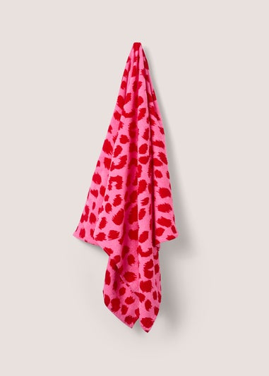 Pink Leopard Print Beach Towel (140cm x 70cm)