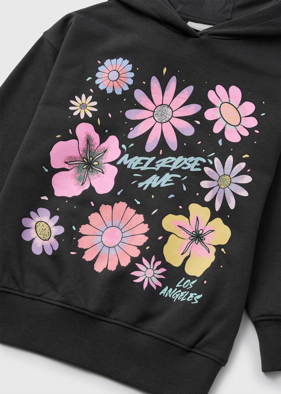 Girls Melrose Ave Charcoal Oversized Hoodie (7-15yrs)